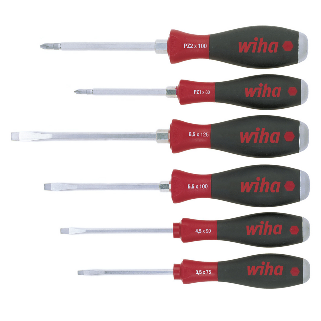 SoftFinish® Screwdriver Set Slotted with One-piece Hexagonal Blade and Solid Steel Cap 21251