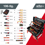 Wiha XXL 3 Competence Electrician's Tool Case Assorted Set (100 pcs) 44128