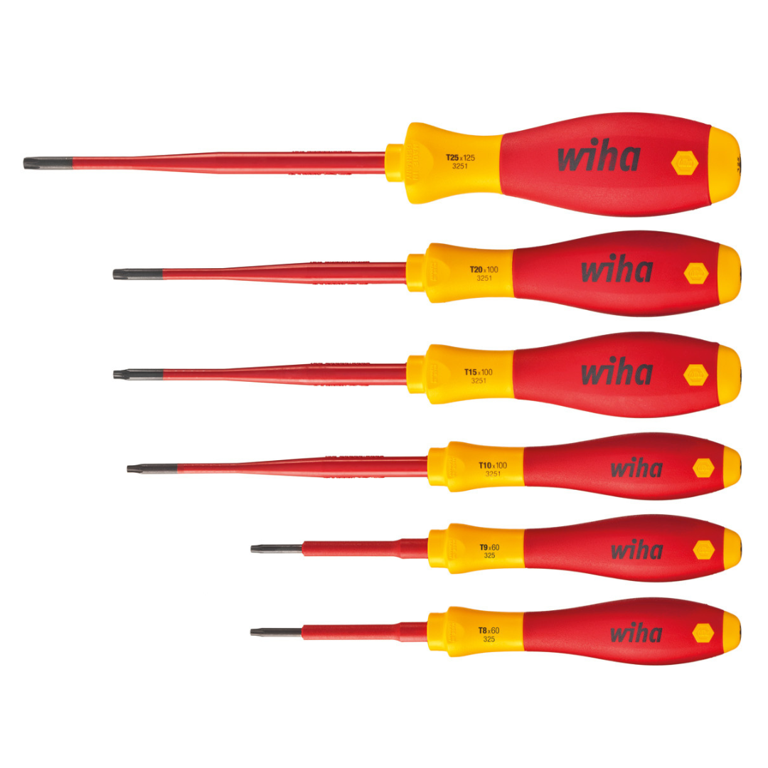 6 Piece VDE SoftFinish® SlimFix Security Torx Screwdriver Set 41245