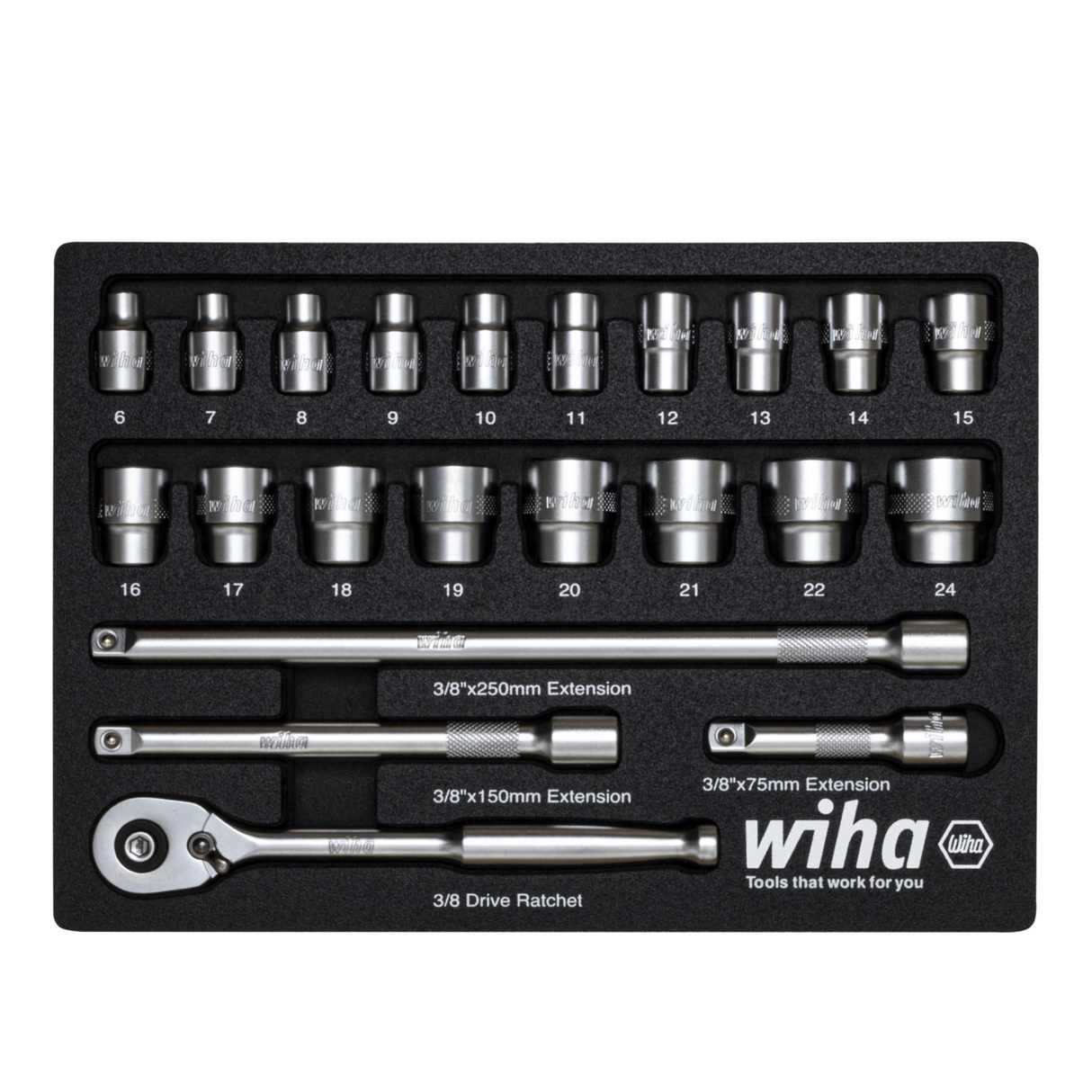 Ratchet Wrench 23 Piece Set, 3/8" 44708