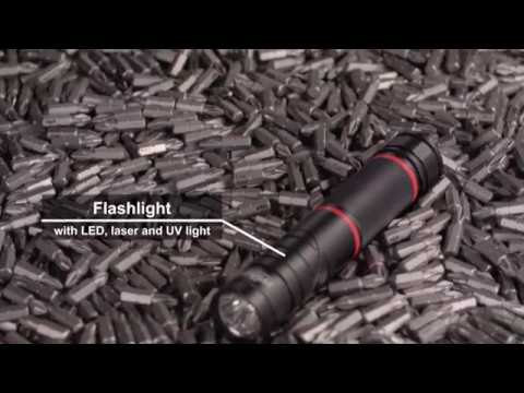 Flashlight with LED, laser and UV light 41286